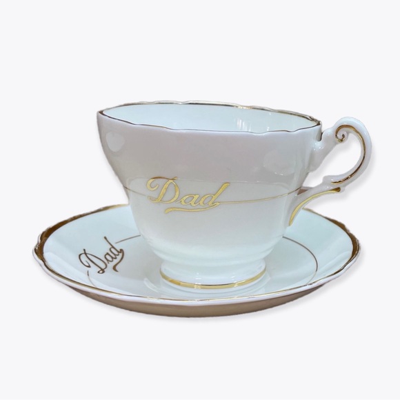 Regency china mother and dad teacups and saucer set Made In England - Picture 3 of 16